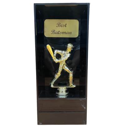 8003 Batsman   Bowler   fielder  Man Of The Series Premium Quality Acrylic Trophy  Cricket Trophy