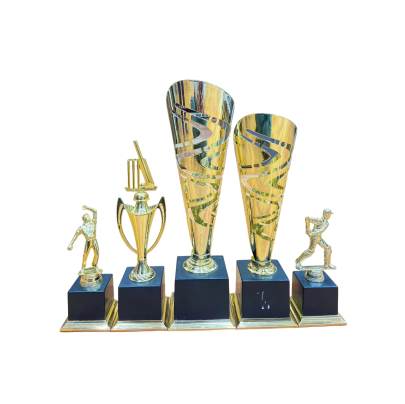 Box/Ground Cricket Trophy Set/Winner/Runner/Batsman/Bowler/Series Trophy Set 1