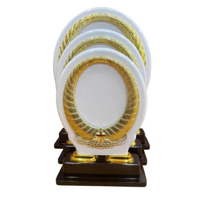 C7001 White Oval wooden Memento/ Corporate Memento/ Salvers/ appreciation Trophy/Award Trophy