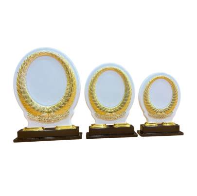 C7001 White Oval wooden Memento/ Corporate Memento/ Salvers/ appreciation Trophy/Award Trophy