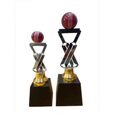 Double bat Trophy/Cricket Tournament Trophy/Corporate Cricket Trophy/Premium Fiber Trophy