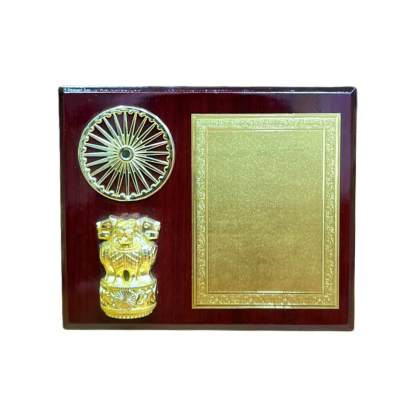 Wooden Golden FX53,For Appreciation Award/Premium Wooden Memento with Ashok Chakra/Corporate trophy