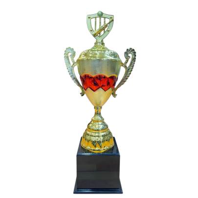 Golden with Red  Metalic Fiber cup Winner and Runner up Trophy For cricket matches, Events, Functions, Tournament 