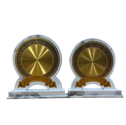 Memento White Golden Wooden Memento Corporate Memento