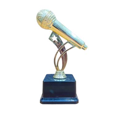 Mike Fiber Trophy/Award/ Fiber Cups/ Music/ Best Singer Trophy/ cricket (Best commentator)trophy (Gold) Trophy 