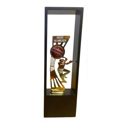 New Best Bowler Cricket Tournament Trophy Corporate Cricket Trophy Premium Fiber Trophy