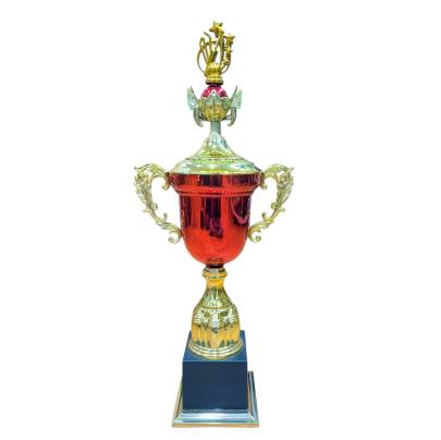 Red and Gold Color Imported Fiber cup Winner and Runner up Trophy For cricket matches, Events, Functions, Tournament