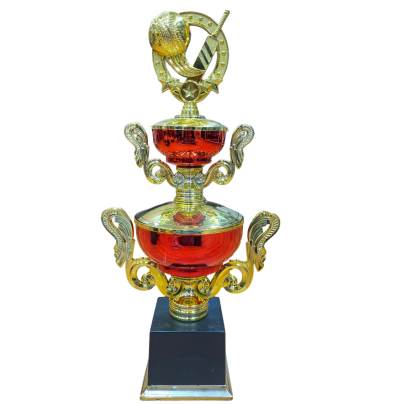 Red And Golden Fiber cup Trophy For cricket matches, Events, Functions, Tournament & School Games