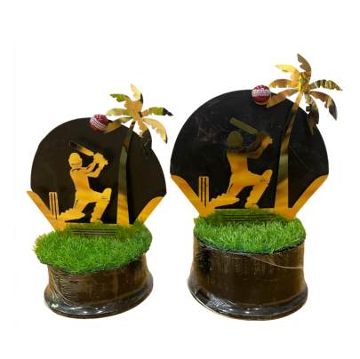 Trophy Cricket Khajoor Design Cricket Tournament Trophy Corporate Cricket Trophy Premium metal Trophy